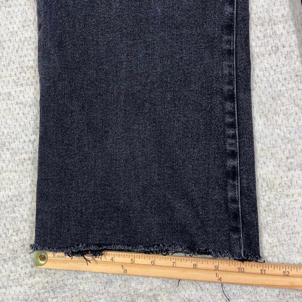 Dear John Jeans Women 30 Black Flared Wide Leg High Rise Frayed - Picture 4 of 13